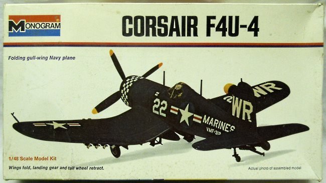 Monogram 1/48 Chance Vought F4U-4 Corsair White Box Issue - (F4U4), 6833 plastic model kit